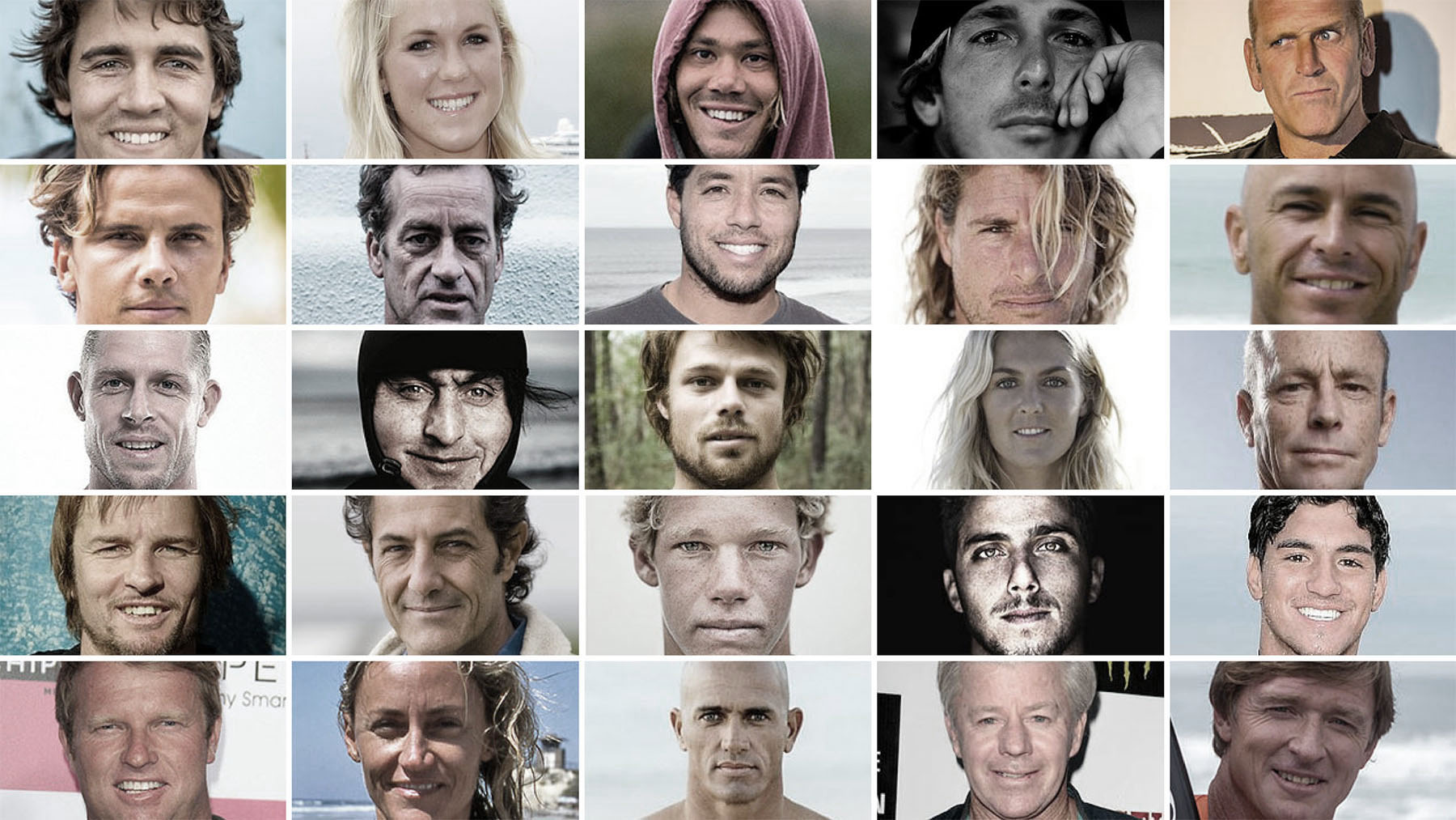 collage of greatest surfers