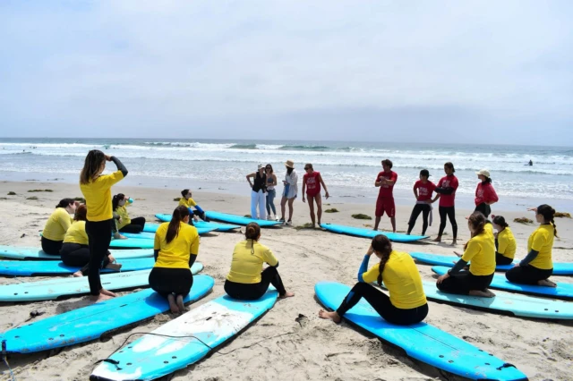There’s no better place to learn than in the lineup with experienced instructors! Our crew is here to help you build confidence and catch your first waves! 

#surfschool #summer  #pacificbeach #lesson #beachlife